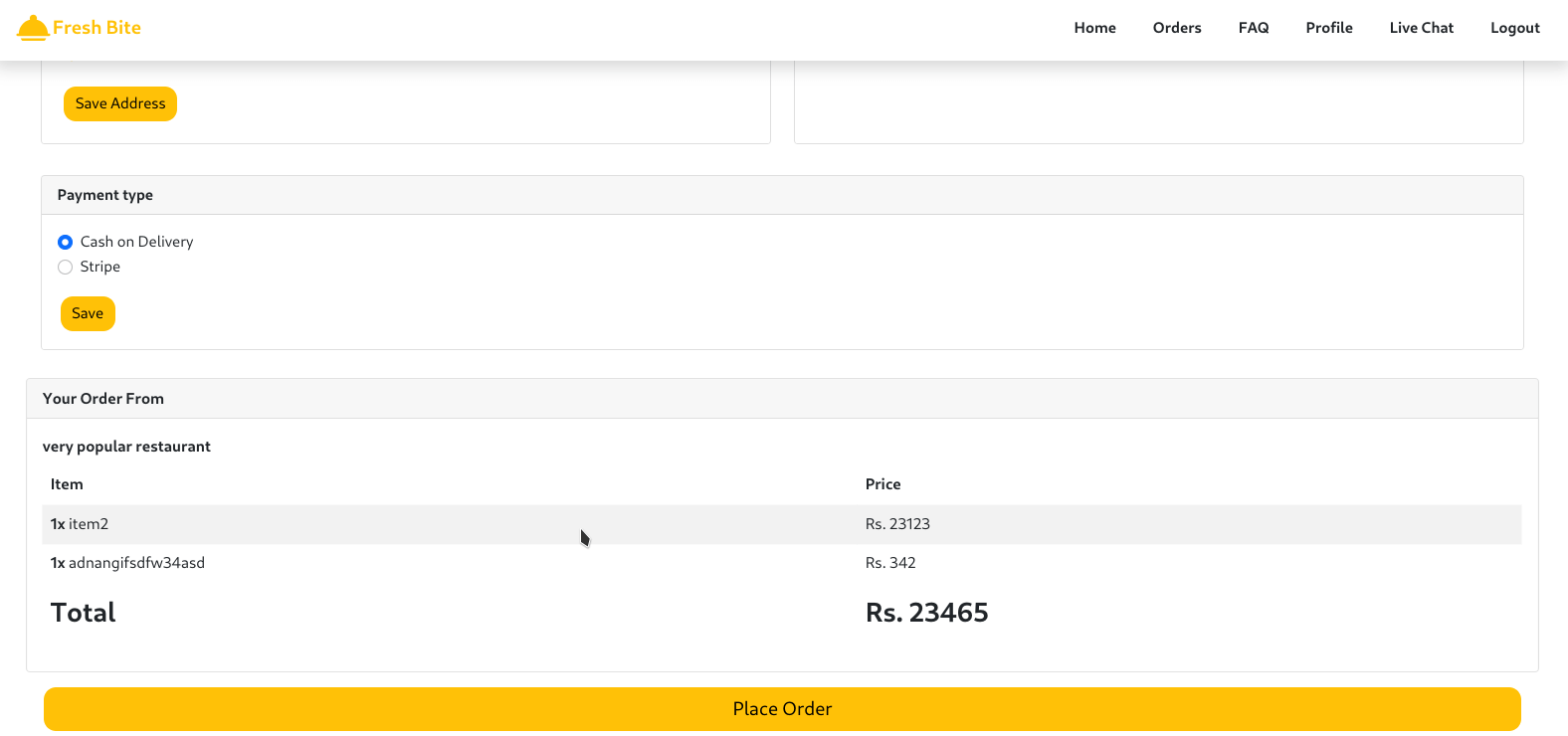 Fresh Bite – Restaurant Ordering screenshot
